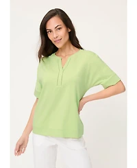 Olsen Women's Split Neck T-Shirt