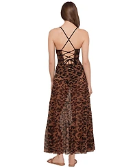 Steve Madden Women's Mesh Tiered Maxi Swim Cover-Up Skirt