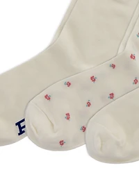 Polo Ralph Lauren Women's Floral Bear Crew Socks, 3-Pack