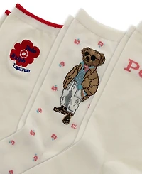 Polo Ralph Lauren Women's Floral Bear Crew Socks, 3-Pack