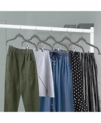 Lifemaster Velvet Skirt Hangers, Adjustable Clips, 360° Swivel Hook, Non-Slip, Holds 10, Organize Clothes, 17.13"x8.86", 30-Pack