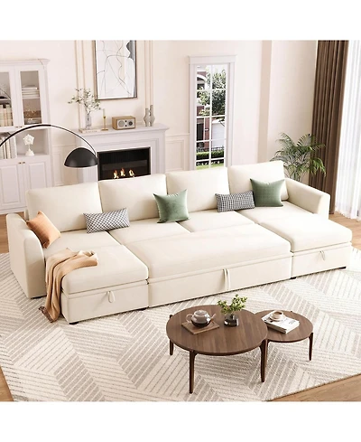 gaomon Sectional Sleeper Sofa with Pull-Out Bed