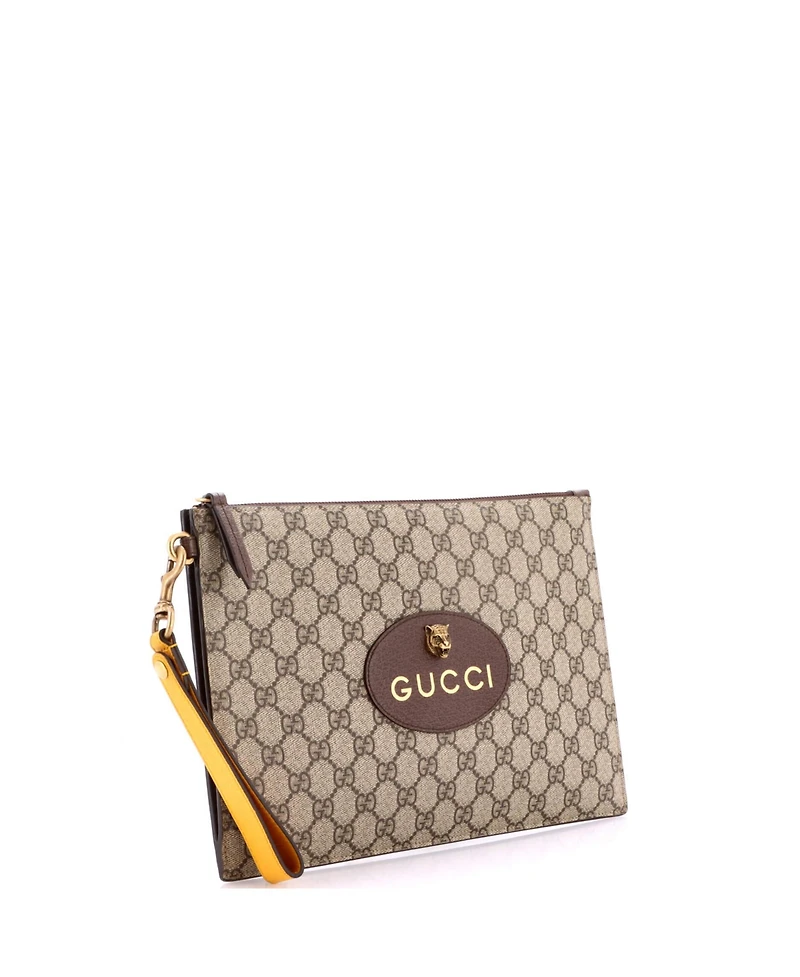 Pre-Owned Gucci Neo Vintage Wristlet Pouch Gg Coated Canvas
