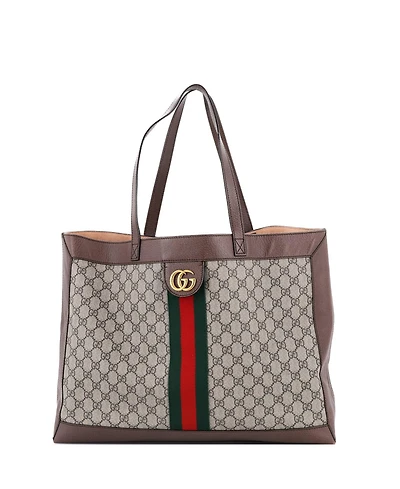Pre-Owned Gucci East West Disney Three Little Pigs Ophidia Soft Open Tote Gg Coated Canvas