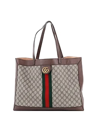 Pre-Owned Gucci East West Disney Three Little Pigs Ophidia Soft Open Tote Gg Coated Canvas