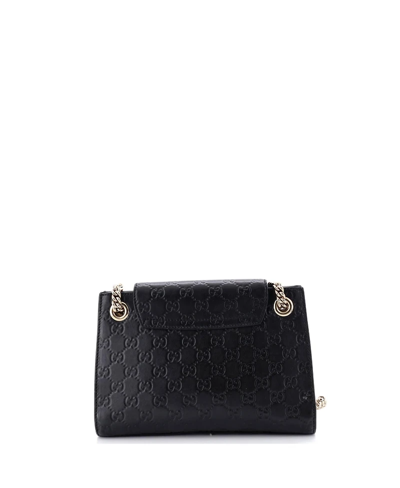 Pre-Owned Gucci Small Emily Chain Flap Shoulder Bag Guccissima Leather