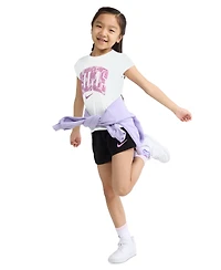 Nike Girls' 4-6X Lace It Up Crewneck T-Shirt and Mesh Shorts, 2-Piece Set