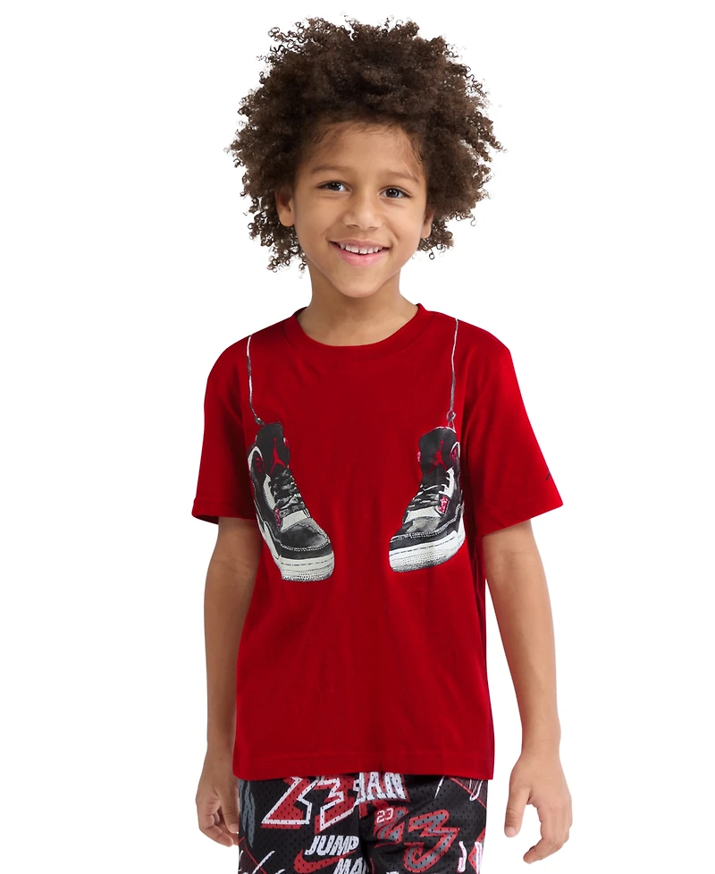 Jordan Boys' 4-7 Shoe Strings Printed Crewneck T-Shirt