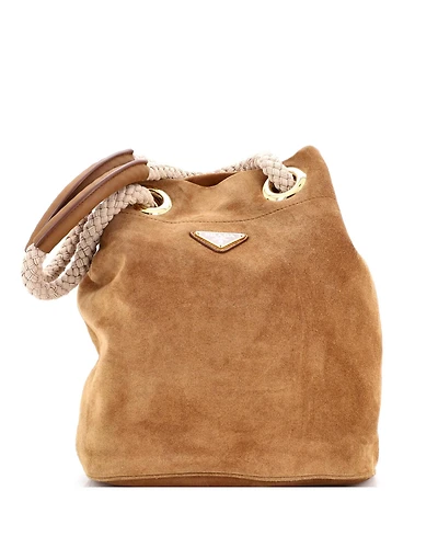 Pre-Owned Prada Medium Mariner Bucket Bag Suede