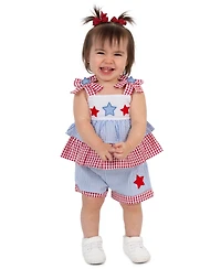 Rare Editions Baby Girls' Sleeveless Top and Elastic Waistband Shorts, 2-Piece Set