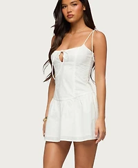Edikted Women's Kaira Eyelet Boned Mini Dress