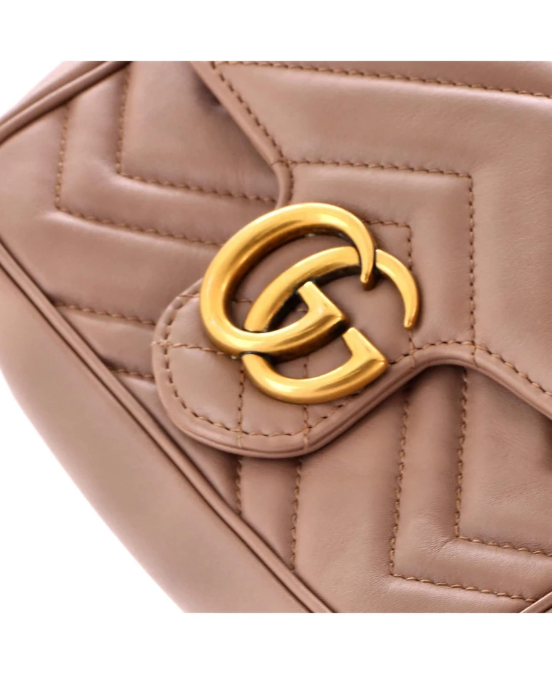 Pre-Owned Gucci Mini Gg Marmont Flap Bag Matelasse Leather