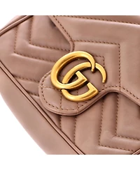 Pre-Owned Gucci Mini Gg Marmont Flap Bag Matelasse Leather