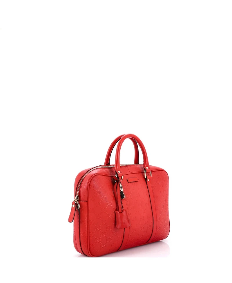 Pre-Owned Gucci Medium Signature Convertible Briefcase Guccissima Leather