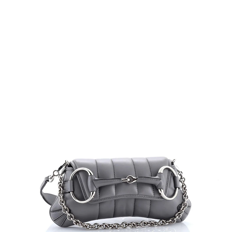 Pre-Owned Gucci Small Horsebit Chain Shoulder Bag Vertical Quilted Leather