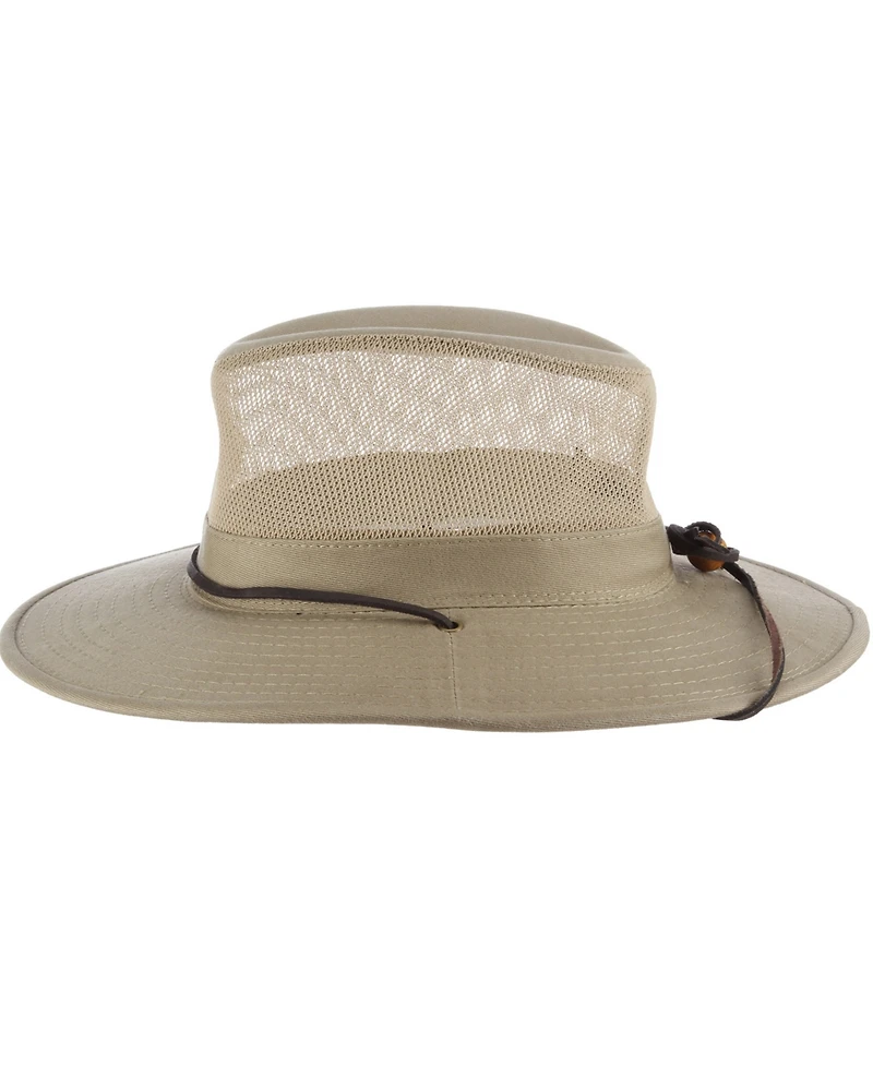 Dorfman Pacific Men's Brushed Twill Mesh Safari Hat