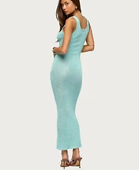 Edikted Women's Abby Sequin Sheer Knit Maxi Dress