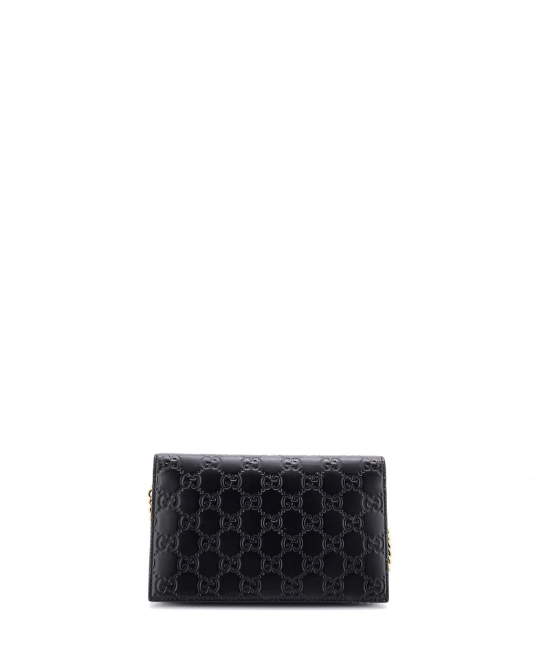 Pre-Owned Gucci Icon Wallet on Chain Guccissima Leather