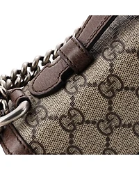 Pre-Owned Gucci Small Dionysus Top Handle Chain Bag Gg Coated Canvas