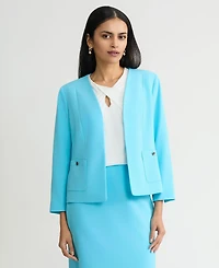 Kasper Women's Patch Pocket Open-Front Jacket