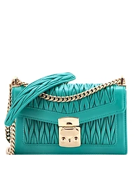 Pre-Owned Miu Miu Medium Flap Lock Shoulder Bag Matelasse Leather