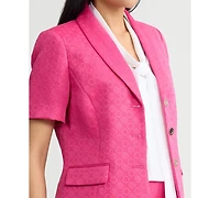 Kasper Women's Circle Jacquard Short-Sleeve Blazer, Regular & Petite
