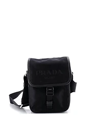 Pre-Owned Prada Logo Buckle Messenger Bag Nylon