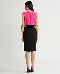 Kasper Women's Colorblock Sheath Dress, Regular & Petite