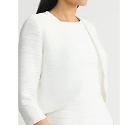 Kasper Women's Wave Knit 3/4-Sleeve Shrug, Regular & Petite
