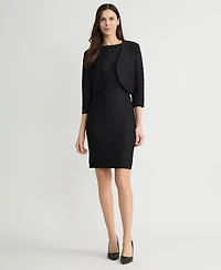 Kasper Women's Wave Knit 3/4-Sleeve Shrug, Regular & Petite