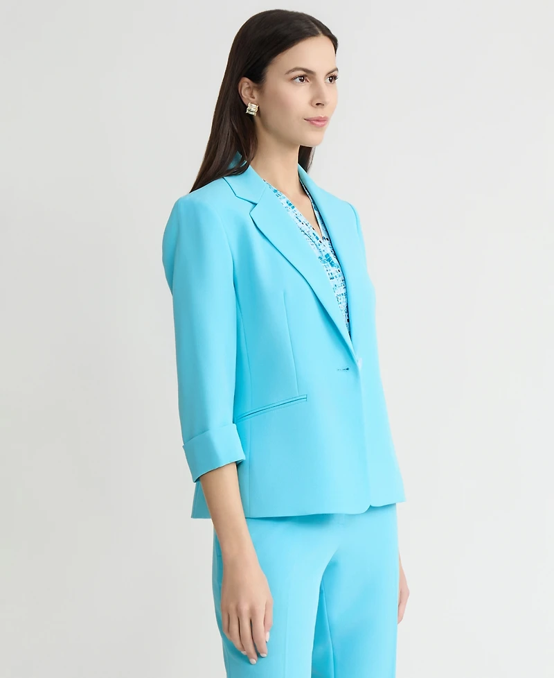 Kasper Women's Cuffed-Sleeve One-Button Blazer, Regular & Petite