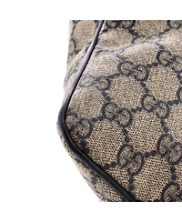 Pre-Owned Gucci Large Zip Top Messenger Bag Gg Coated Canvas