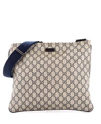 Pre-Owned Gucci Large Zip Top Messenger Bag Gg Coated Canvas