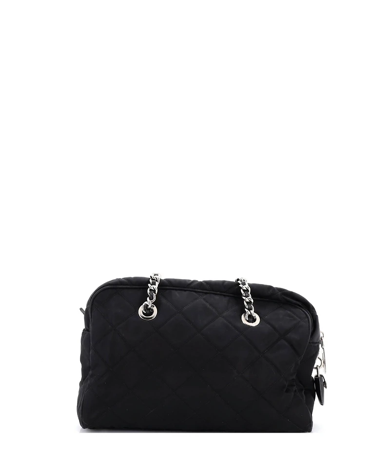 Pre-Owned Prada Medium Chain Shoulder Bag Quilted Tessuto