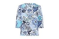 Olsen Women's Floral Rib Knit Jersey Top