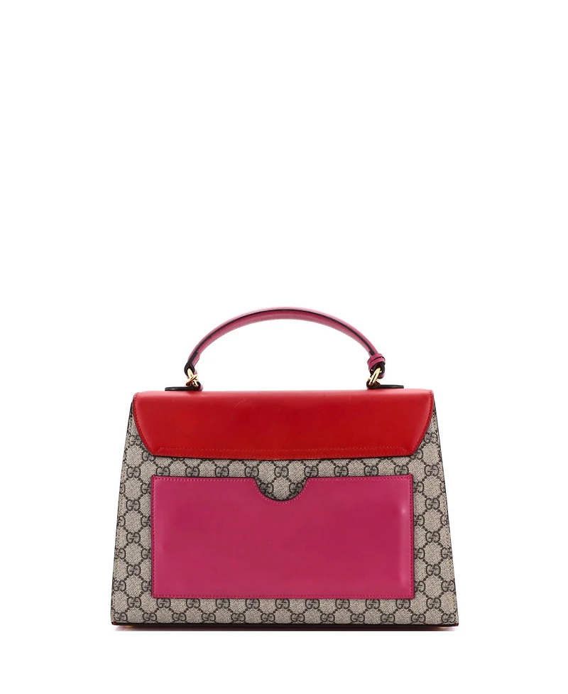 Pre-Owned Gucci Medium Padlock Top Handle Bag Gg Coated Canvas and Leather