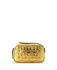 Pre-Owned Gucci Small Pearly Gg Marmont Shoulder Bag Embellished Matelasse Leather