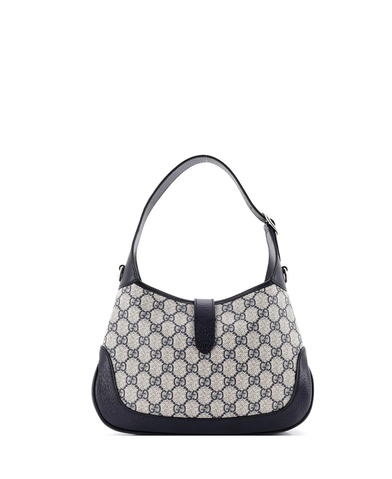Pre-Owned Gucci Small Web Strap Jackie 1961 Hobo Gg Coated Canvas with Leather