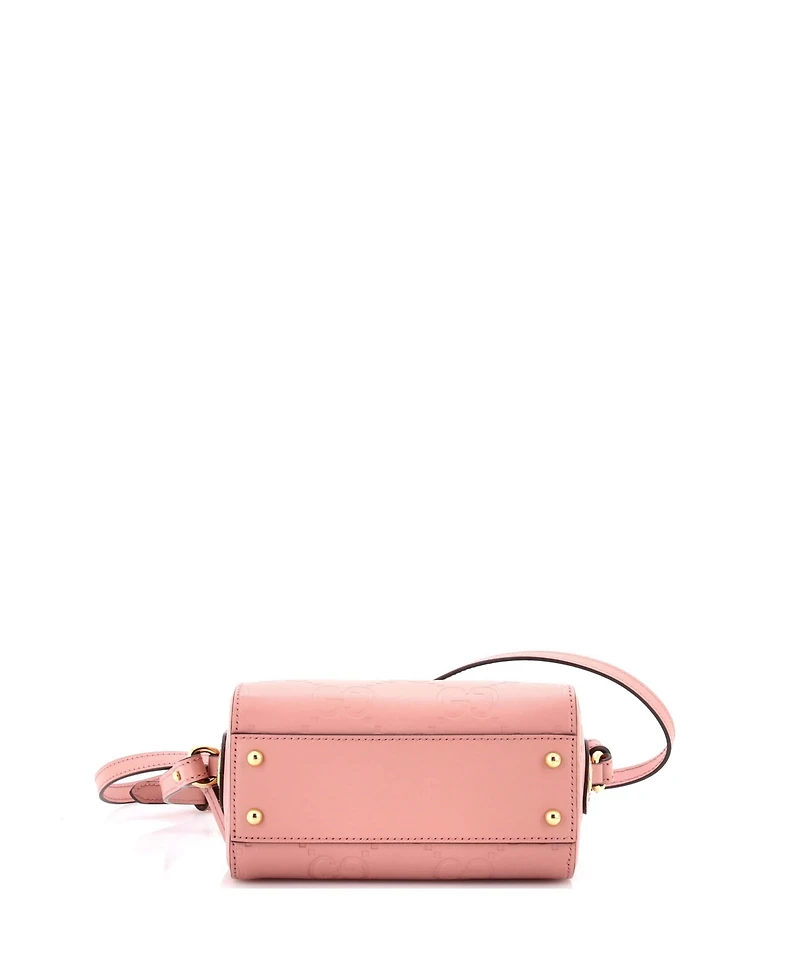Pre-Owned Gucci Super Mini Convertible Boston Bag Jumbo Gg Embossed Leather