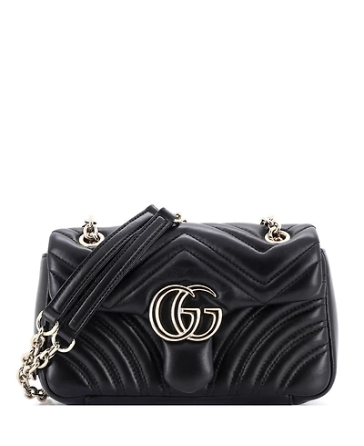 Pre-Owned Gucci Small Gg Marmont Nm Flap Bag Matelasse Leather