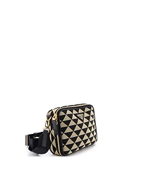 Pre-Owned Prada Symbole Zip Around Shoulder Bag Jacquard
