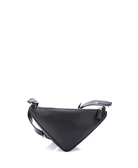 Pre-Owned Prada Double Triangle Logo Zip Shoulder Bag Saffiano Leather and Leather
