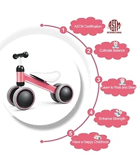 Hongge Baby Balance Bike for 2 Years Old Boys/Girls No Pedal 4 Wheels