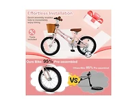 Hongge 14 Inch Kids Retro Bicycle with Adjustable Height and Basket