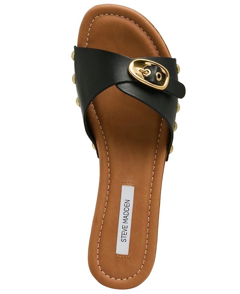 Steve Madden Women's Fredi Wooden Slip-On Slide Sandals