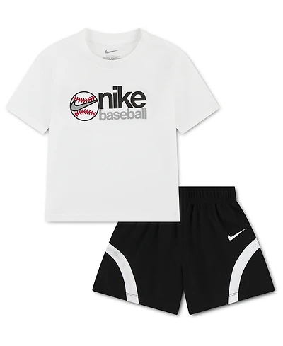 Nike Toddler Boys' 2T-4T Baseball Graphic T-Shirt and Mesh Shorts, 2-Piece Set
