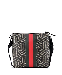 Pre-Owned Gucci Medium Front Zip Messenger Caleido Gg Coated Canvas