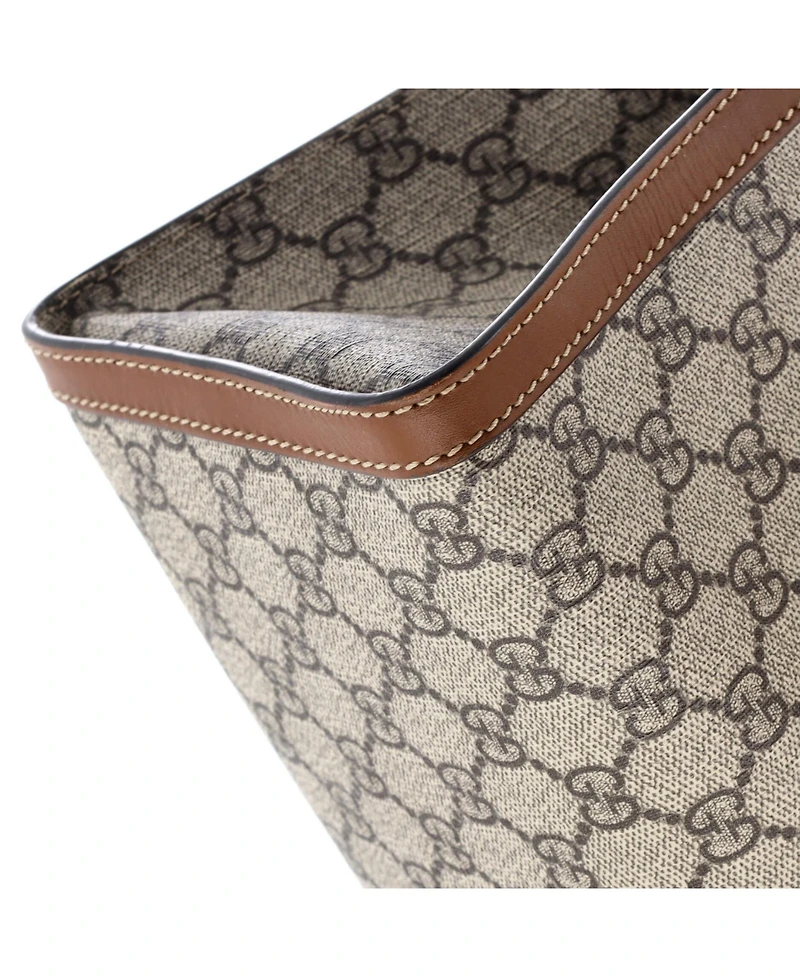 Pre-Owned Gucci Medium Padlock Chain Tote Gg Coated Canvas with Leather