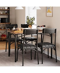 gaomon Dining Table Set for 4, Kitchen Table and Chairs, Rectangular Dining Room Table Set with 4 Upholstered Chairs, 5 Piece Kitchen Table Set