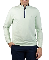 Tailorbyrd Men's Micro Grid Textured Performance Quarter Zip